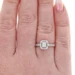 White Gold Diamond Double Halo Engagement Ring - 14k Emerald Cut .50ctw