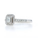 White Gold Diamond Double Halo Engagement Ring - 14k Emerald Cut .50ctw