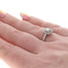 White Gold Diamond Double Halo Engagement Ring - 14k Emerald Cut .50ctw