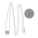 White Gold Emerald Diamond Halo Pendant Necklace - 14k Round .84ctw Adjustable