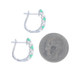 White Gold Emerald Diamond J-Hoop Earrings - 18k Round .74ctw Pierced