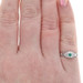 White Gold Emerald Diamond Ring - 18k Round Simulated