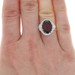 White Gold Garnet Diamond Vintage Halo Ring - 14k Oval 5.68ctw