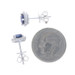White Gold Sapphire Diamond Halo Stud Earrings - 18k Round 1.54ctw Pierced