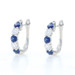 White Gold Sapphire Diamond J-Hoop Earrings - 18k Round 1.41ctw Pierced