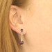 Yellow Gold Amethyst Dangle Earrings - 14k Pear & Faceted Bead Pierced