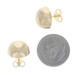 Yellow Gold Brushed Dome Stud Earrings - 14k Pierced