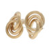 Yellow Gold Brushed Interlocking Triple Circle Stud Earrings - 14k Pierced