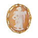Yellow Gold Carved Shell Cameo Edwardian Classical Figure Brooch 14k Antique Pin