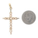 Yellow Gold Diamond Antique Cross Pendant - 8k Rose .40ctw Faith