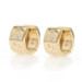 Yellow Gold Diamond Polka Dot Huggie Hoop Earrings - 18k Round Brilliant Pierced
