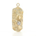 Yellow Gold Diamond Solitaire Tag Pendant - 14k Round Brilliant .14ct