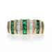 Yellow Gold Emerald Cluster Cocktail Band - 14k Square .90ctw Ring