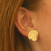 Yellow Gold Freeform Circle Large Stud Earrings - 14k Pierced