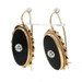 Yellow Gold Onyx Diamond Vintage Drop Earrings - 14k Pierced