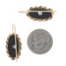 Yellow Gold Onyx Diamond Vintage Drop Earrings - 14k Pierced