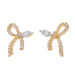 Yellow Gold Diamond Bow Stud Earrings - 14k Round Brilliant 0.29ctw