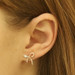 Yellow Gold Diamond Bow Stud Earrings - 14k Round Brilliant 0.29ctw