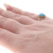 Rose Gold Turquoise Victorian Solitaire Ring - 10k Oval Cabochon