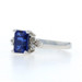 White Gold Sapphire Diamond Ring - 10k Emerald Engagement