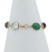 Yellow Gold Aventurine Quartz Tiger's Eye Onyx Vintage Link Bracelet 7 3/4" 14k