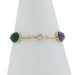 Yellow Gold Chalcedony Banded Agate Vintage Bracelet 7 1/4" 14k Carved Scarab