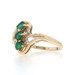 Yellow Gold Emerald Diamond Bypass Ring - 10k Oval .44ctw