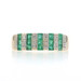 Yellow Gold Emerald Diamond Cocktail Band - 14k Square .96ctw Ring