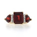 Yellow Gold Garnet Garnet Diamond Ring - 14k Emerald 6.35ctw Three-Stone