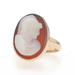 Yellow Gold Hardstone Edwardian Greek Soldier Ring - 14k Cameo Cocktail