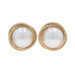 Yellow Gold Mabe Pearl Large Stud Earrings - 14k Pierced