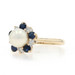 Yellow Gold Pearl Sapphire Diamond Ring - 14k .65ctw Flower