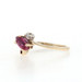 Yellow Gold Ruby Diamond Ring - 10k Marquise .32ctw Scroll