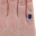 Yellow Gold Sapphire Art Deco Solitaire Ring - 10k Rectangular 2.80ct