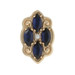 Yellow Gold Sapphire Cultured Pearl Vintage Slide Charm - 14k Marquise 1.32ctw