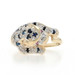 Yellow Gold Sapphire Ruby Cheetah Ring - 14k Round .64ctw Big Cat Cluster
