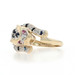 Yellow Gold Sapphire Ruby Cheetah Ring - 14k Round .64ctw Big Cat Cluster