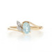 Yellow Gold Topaz Diamond Bypass Ring - 10k Oval .49ctw