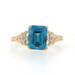 Yellow Gold Topaz Diamond Ring - 10k Emerald 2.42ctw