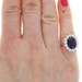 White Gold Amethyst Diamond Halo Ring - 18k Oval