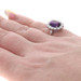 White Gold Amethyst Diamond Halo Ring - 18k Oval