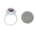 White Gold Amethyst Diamond Halo Ring - 18k Oval