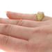 Yellow Gold Angel Skin Coral Vintage Solitaire Ring - 18k Oval Cabochon