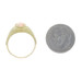 Yellow Gold Angel Skin Coral Vintage Solitaire Ring - 18k Oval Cabochon