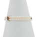 Yellow Gold Button Pearl Garnet Dbl Strand Station Bracelet 7 1/4" 14k 1.26ctw
