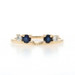 Yellow Gold Blue Sapphire Diamond Wedding Band - 14k Round .56ctw