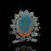 Yellow Gold Ethiopian Opal Diamond Halo Ring - 14k Oval