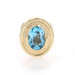 Yellow Gold London Blue Topaz Vintage slide charm Slide Charm - 14k Oval