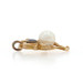 Yellow Gold Pearl Sapphire Edwardian Feather Scroll Pendant - 14k