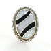 Asch Grossbardt Mother of Pearl Onyx Slide Pendant Sterling 925 Yellow Gold 18k